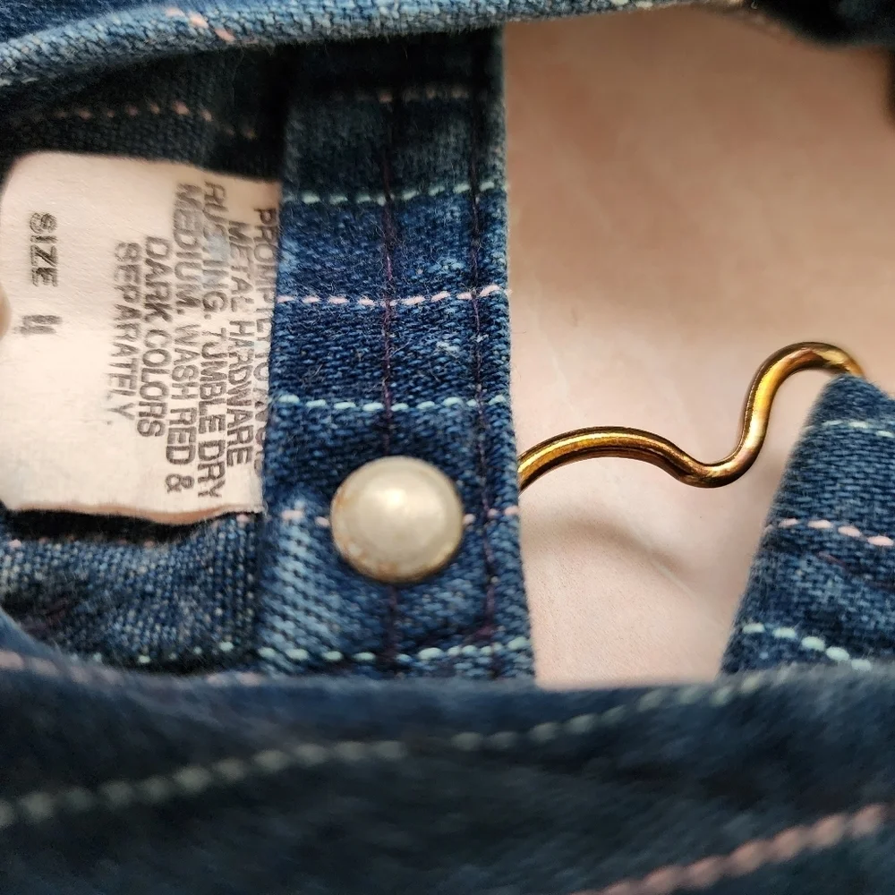 OSHKOSH B'GOSH x VINTAGE sanforized vestbak overalls in dark wash denim hearts‎